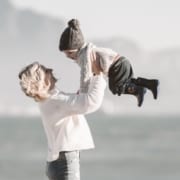 family-near-water