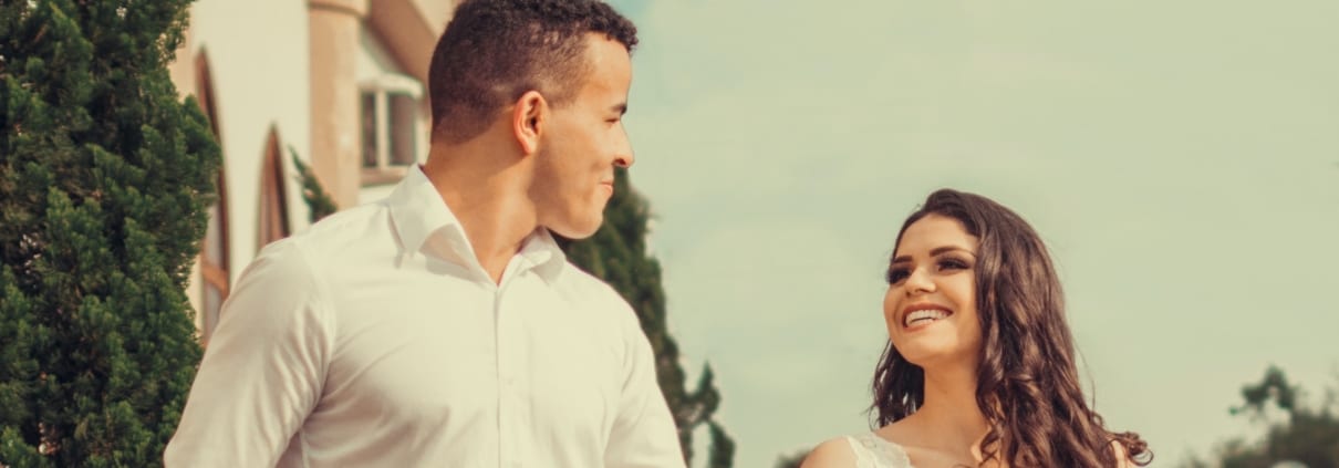 couple smiling at each other
