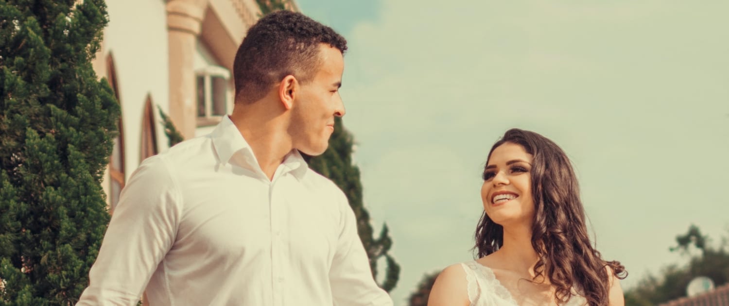 couple smiling at each other