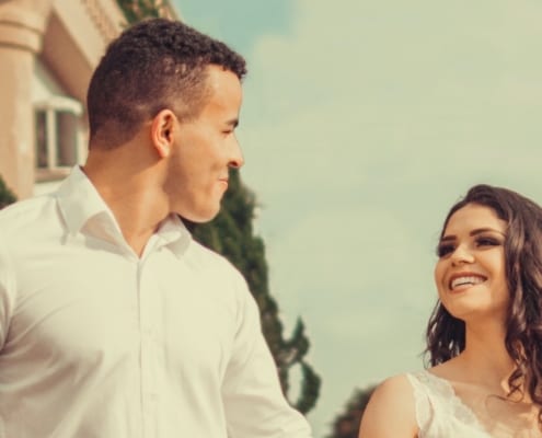 couple smiling at each other