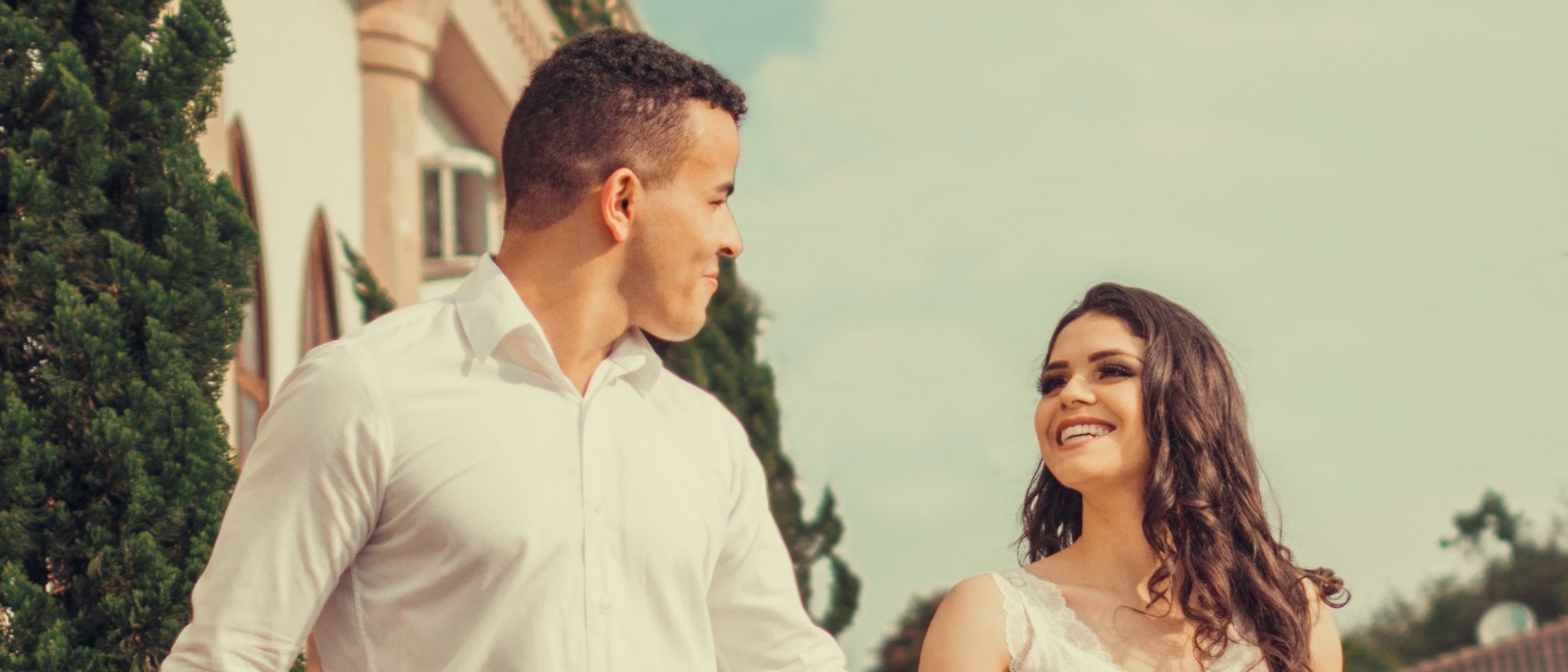 couple smiling at each other